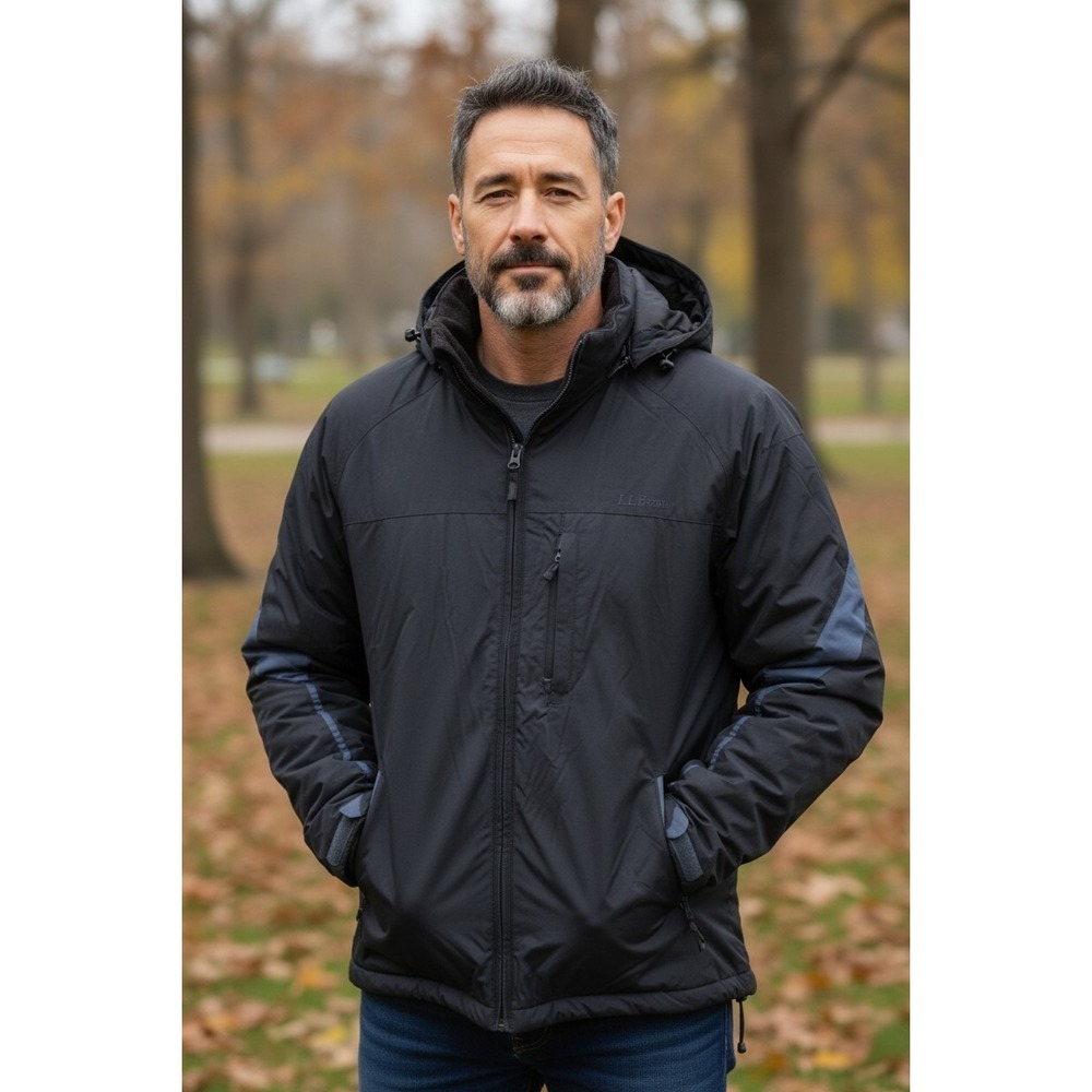VTG L.L.Bean Rugged Ridge System Parka Jacket Navy Blue Men's SZ XL Style 9S040